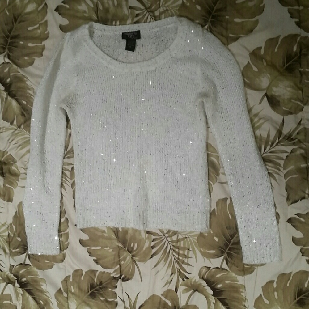 White Sequin Sweater